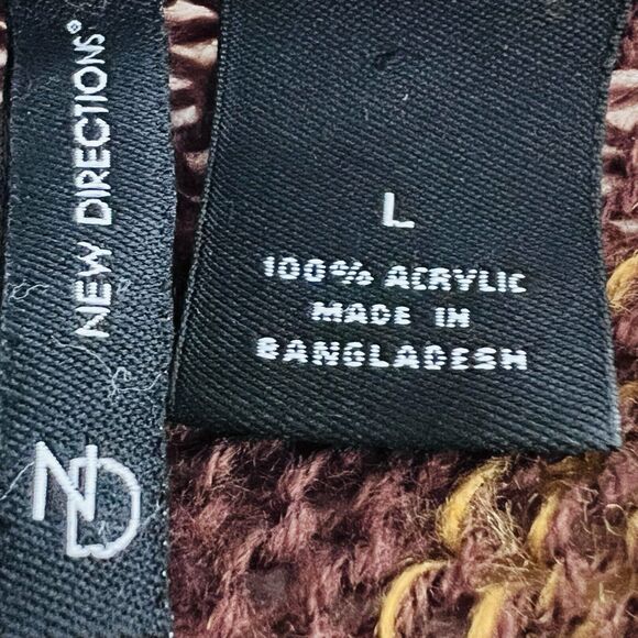 New Directions Striped Cardigan in Orange, Brown & White. Size L. EUC. - Picture 8 of 8